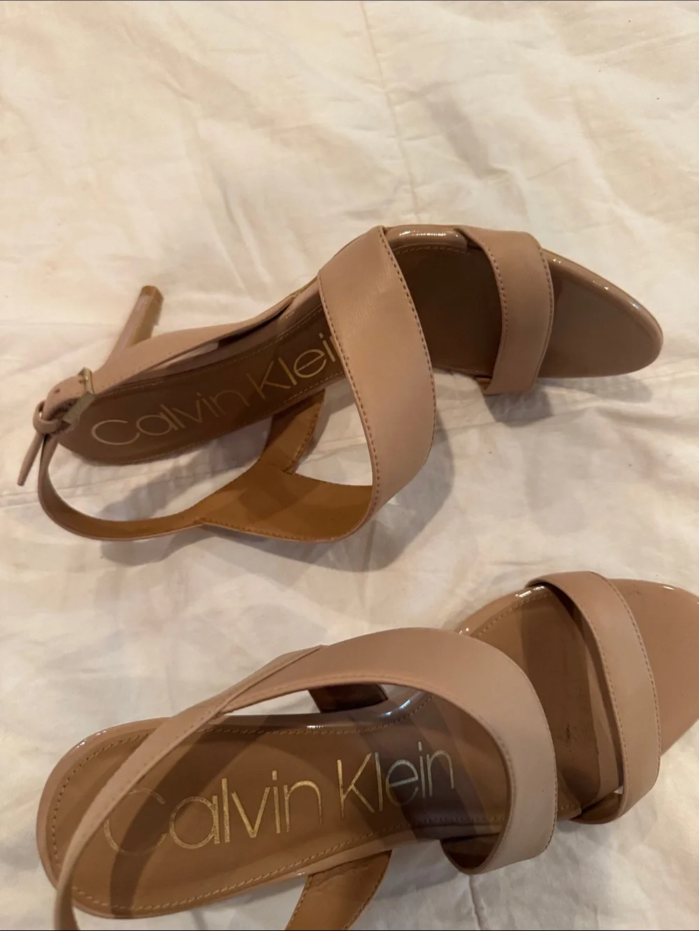 Calvin Klein Nude Slingback Heels